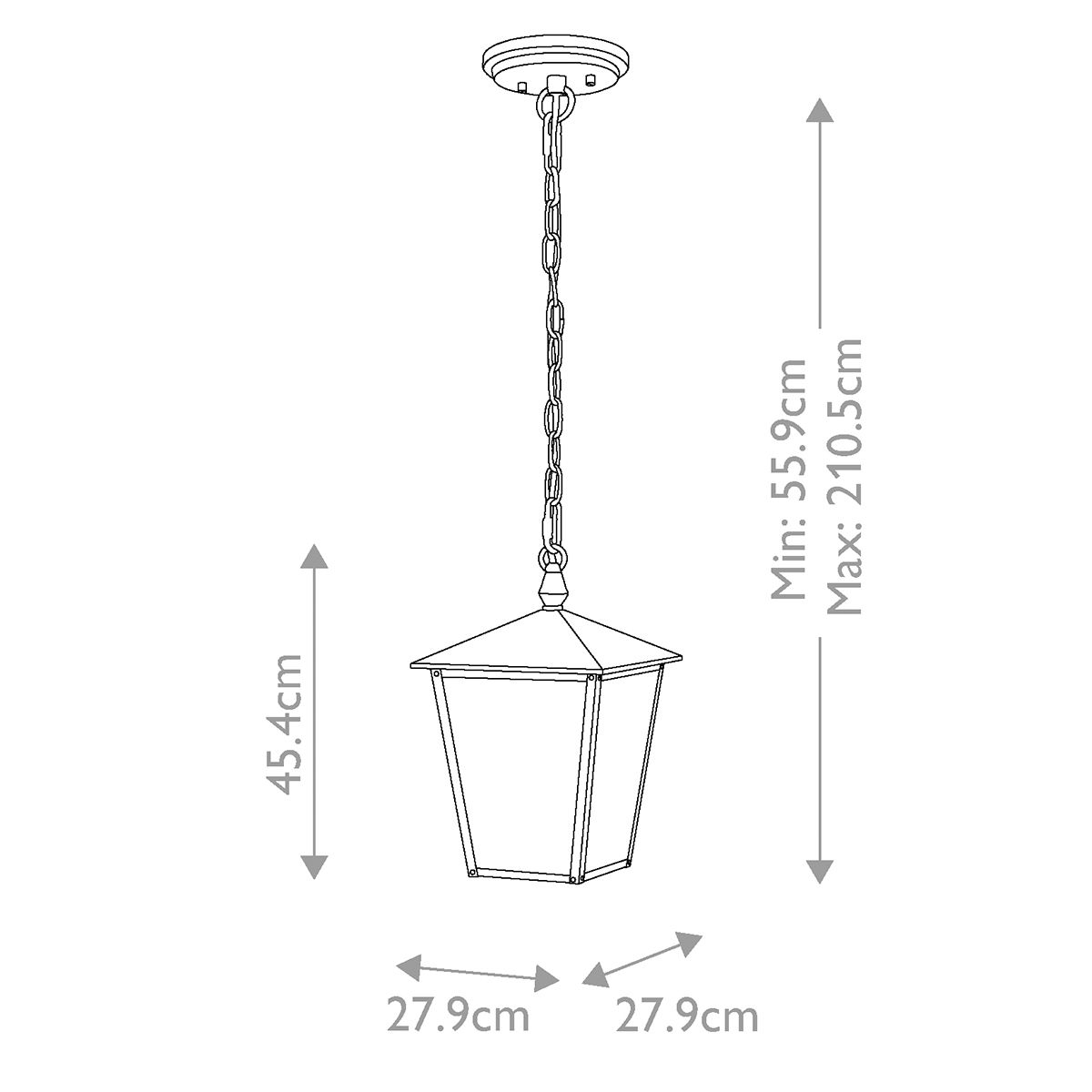 Hinkley Huntersfield 3 Light Large Outdoor Chain Lantern — alternate view