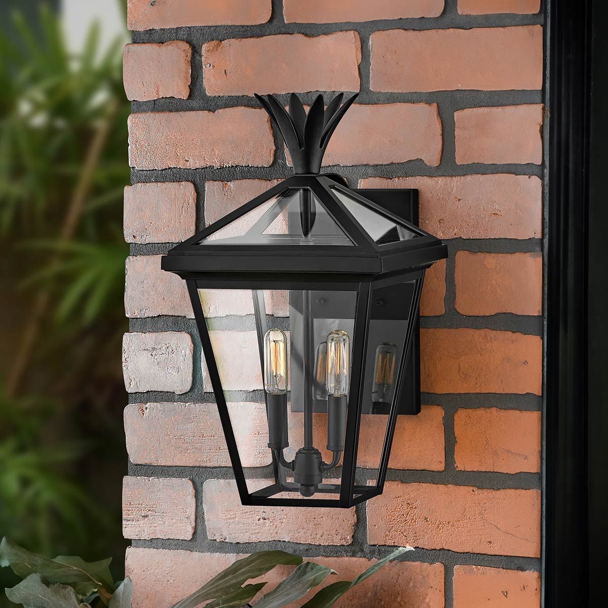 Palma Black Medium Outdoor Wall Lantern