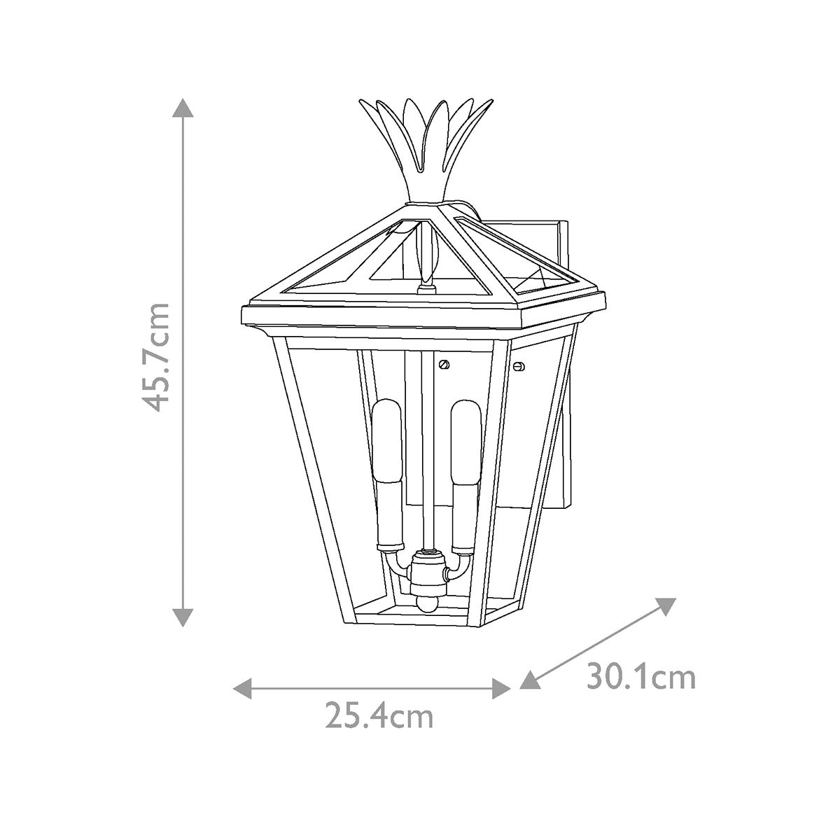 Palma Black Medium Outdoor Wall Lantern