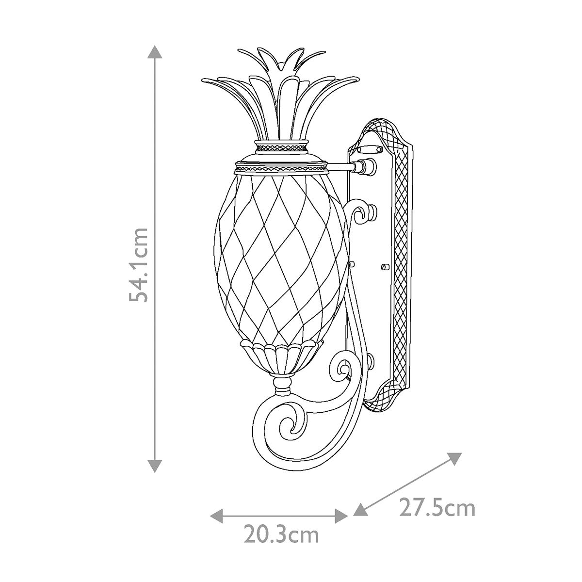 Plantation Black Medium Outdoor Wall Lantern