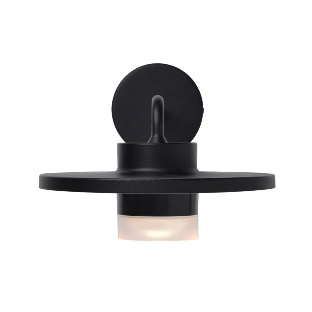 Lutec Plato LED Outdoor Wall Light – Black & Clear Glass (IP54)