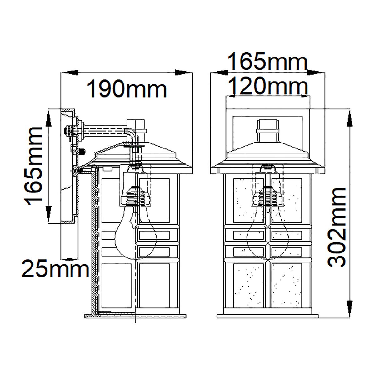 Beacon Square Bronze Outdoor Small Wall Lantern