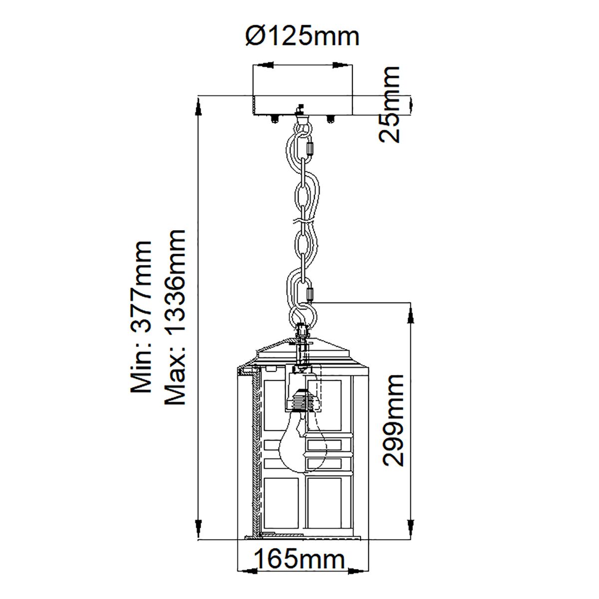 Beacon Square Bronze Outdoor Chain Lantern