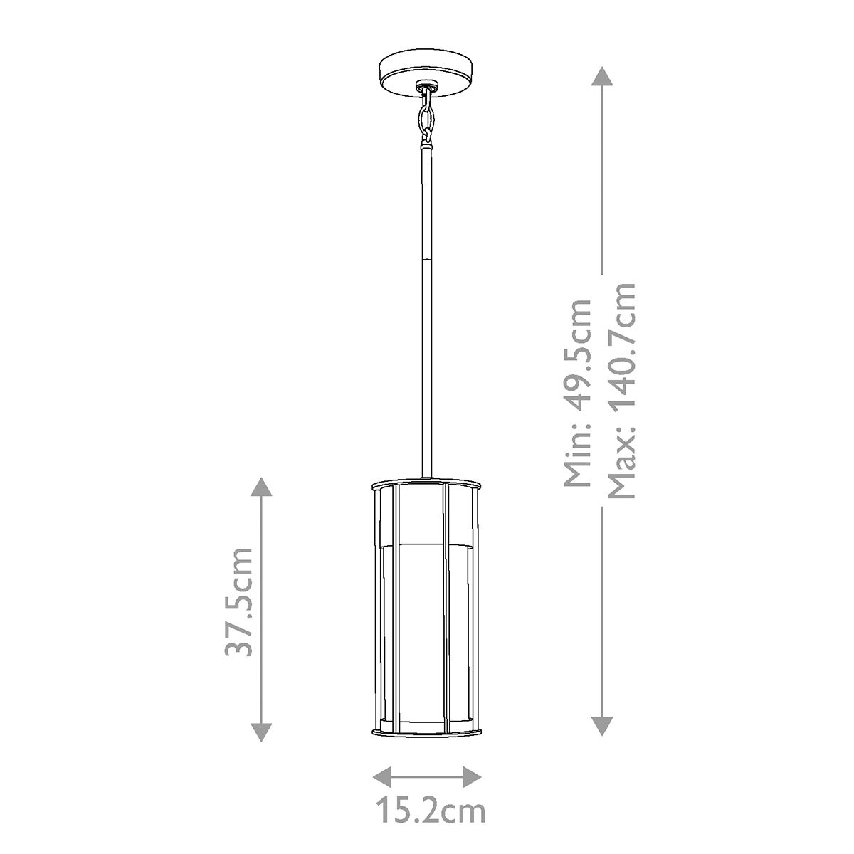 Camillo Black Outdoor Pendant Light