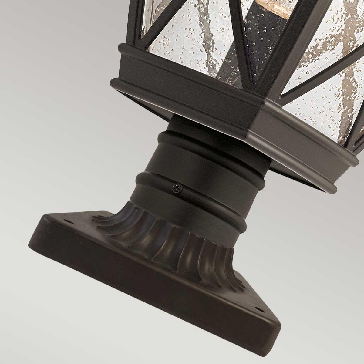 Kichler Tangier Medium 7.5" Bronze Outdoor Pedestal Light — side profile