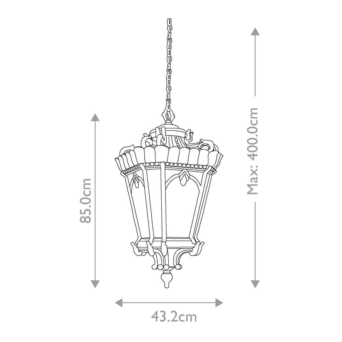 Kichler Tournai Londonderry Grand Outdoor Pendant Light — close-up detail