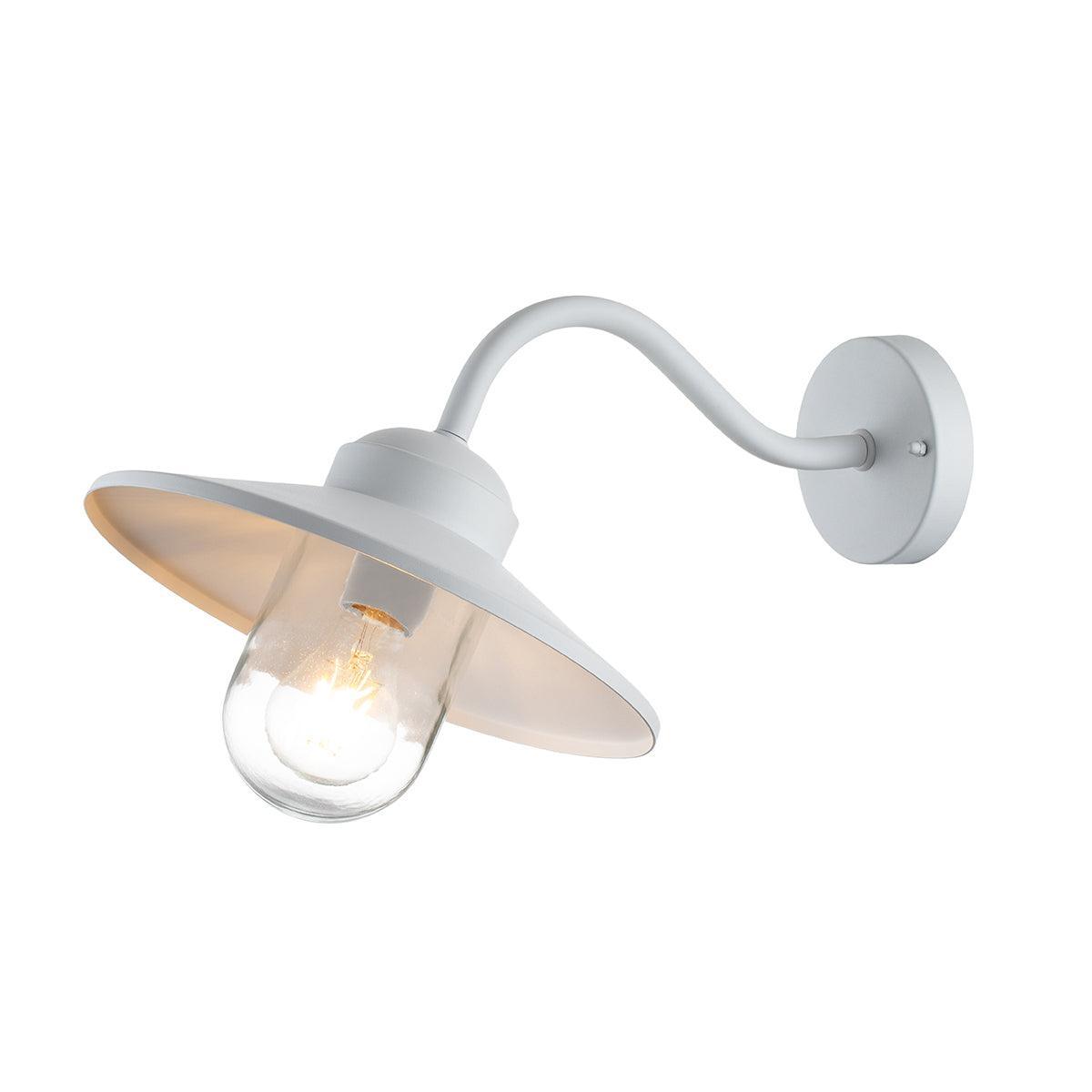 Elstead Klampenborg 1 Light White Outdoor Wall Light-warehouse-25-09-26