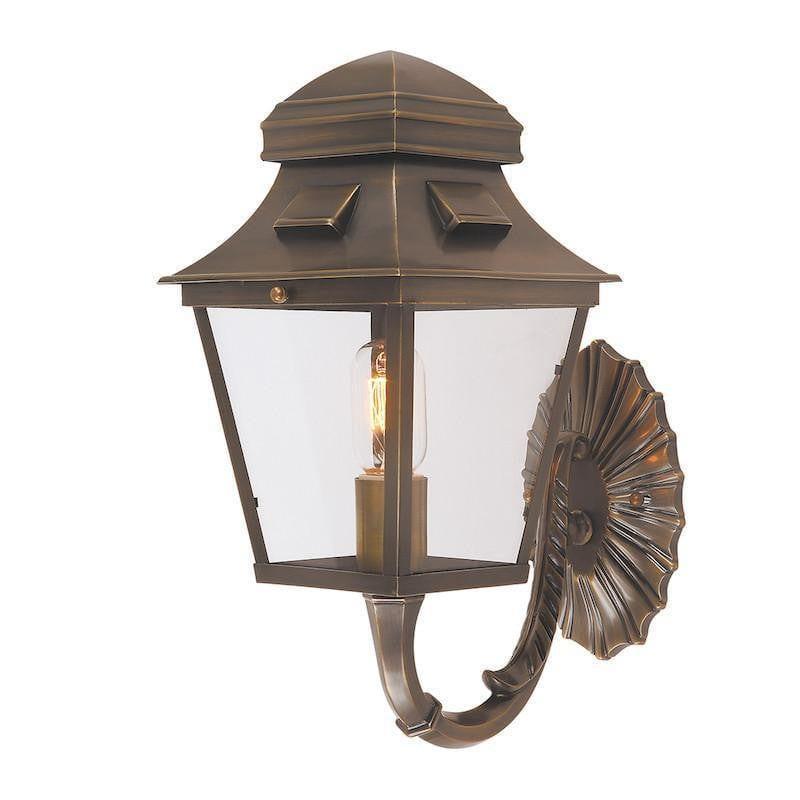 Elstead St Pauls Aged Brass Outdoor Wall Light-OB-35-25-09