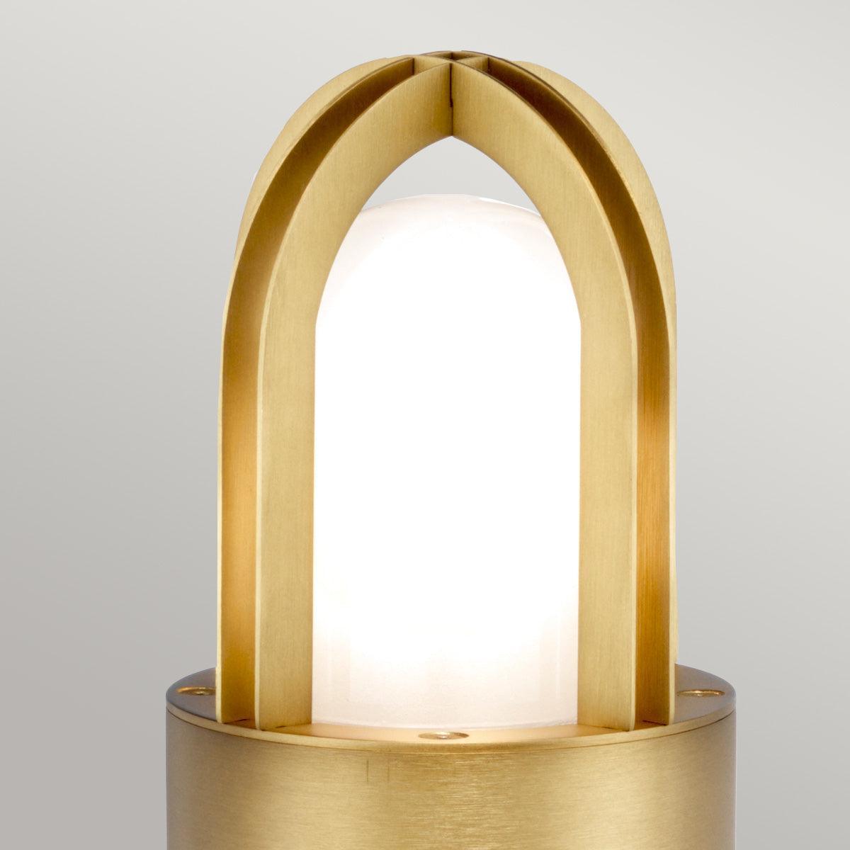 elstead paignton 1 light medium brass outdoor bollard Close Up