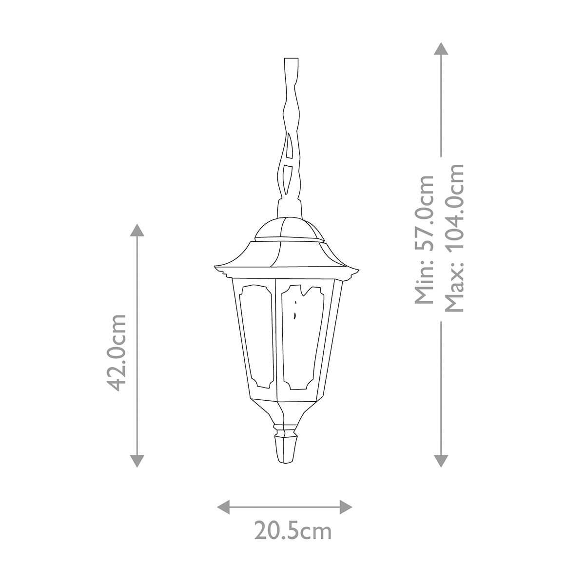 Parish Black Outdoor Chain Lantern