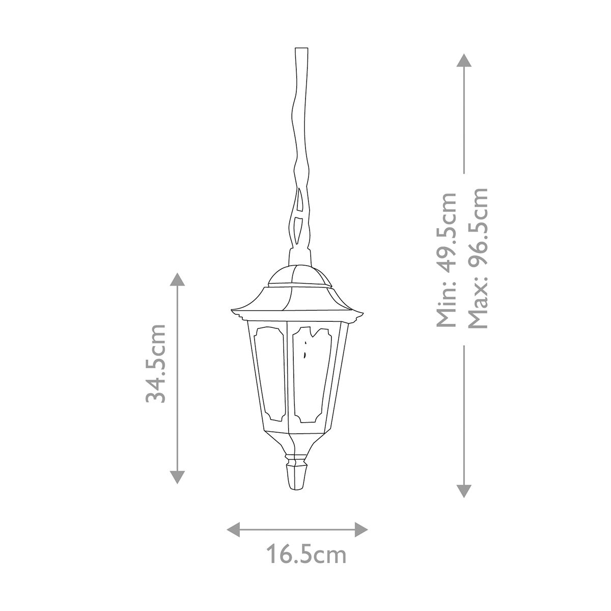 Parish Black Outdoor Mini Chain Lantern