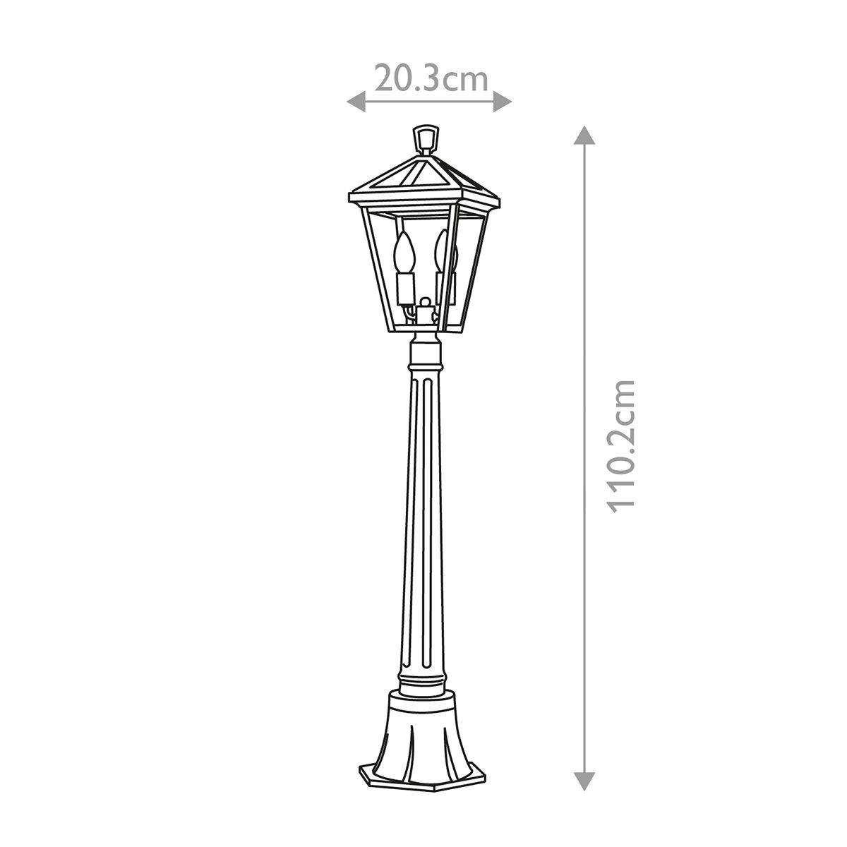 Alford Place 2 Light Pillar Lantern