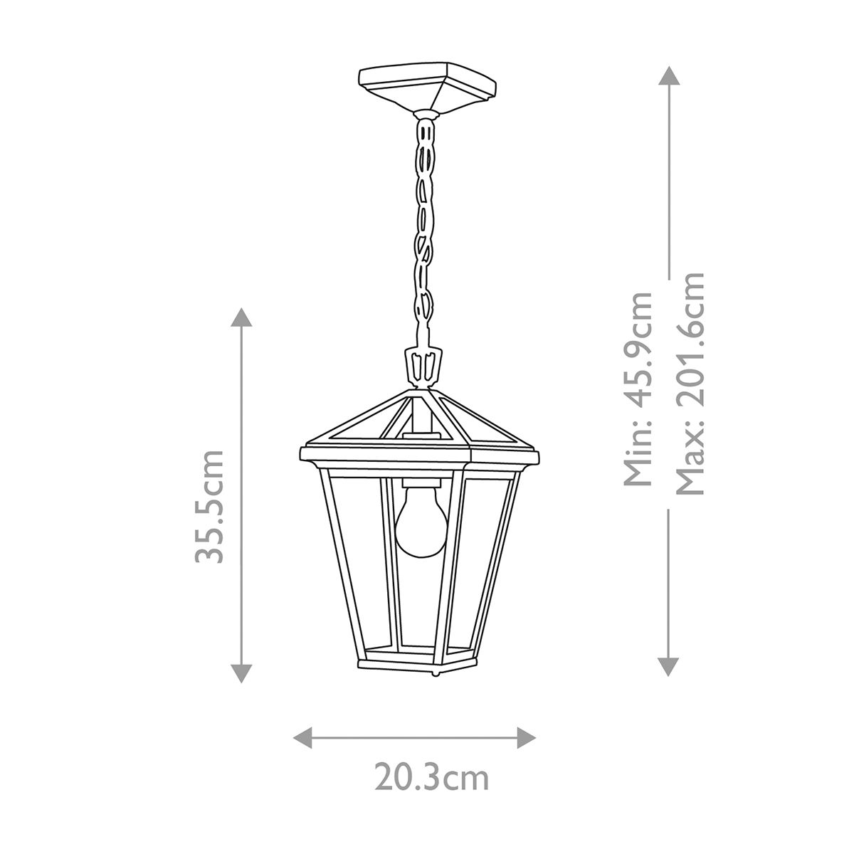 Alford Place 1 Light Small Chain Lantern