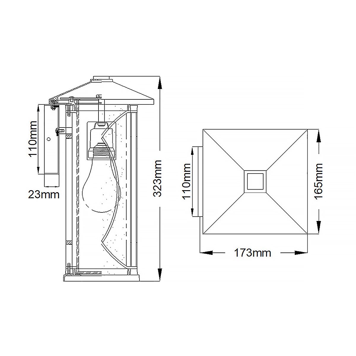 Ashbern 1 Light Small Outdoor Wall Lantern