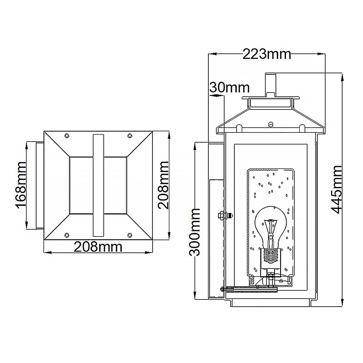 Atwater 1 Light Medium Black Outdoor Wall Lantern