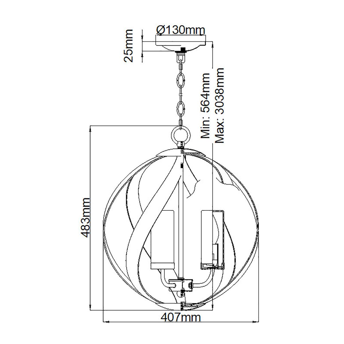 Blacksmith 3 Light Outdoor Chandelier