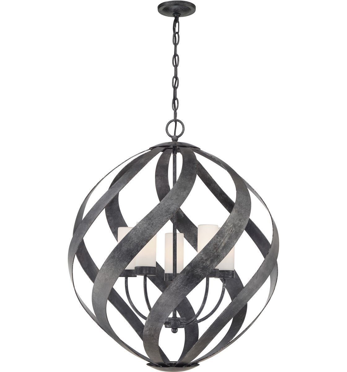 Blacksmith 5 Light Outdoor Chandelier By Quintiesse Lighting QN-BLACKSMITH-5P-OBK