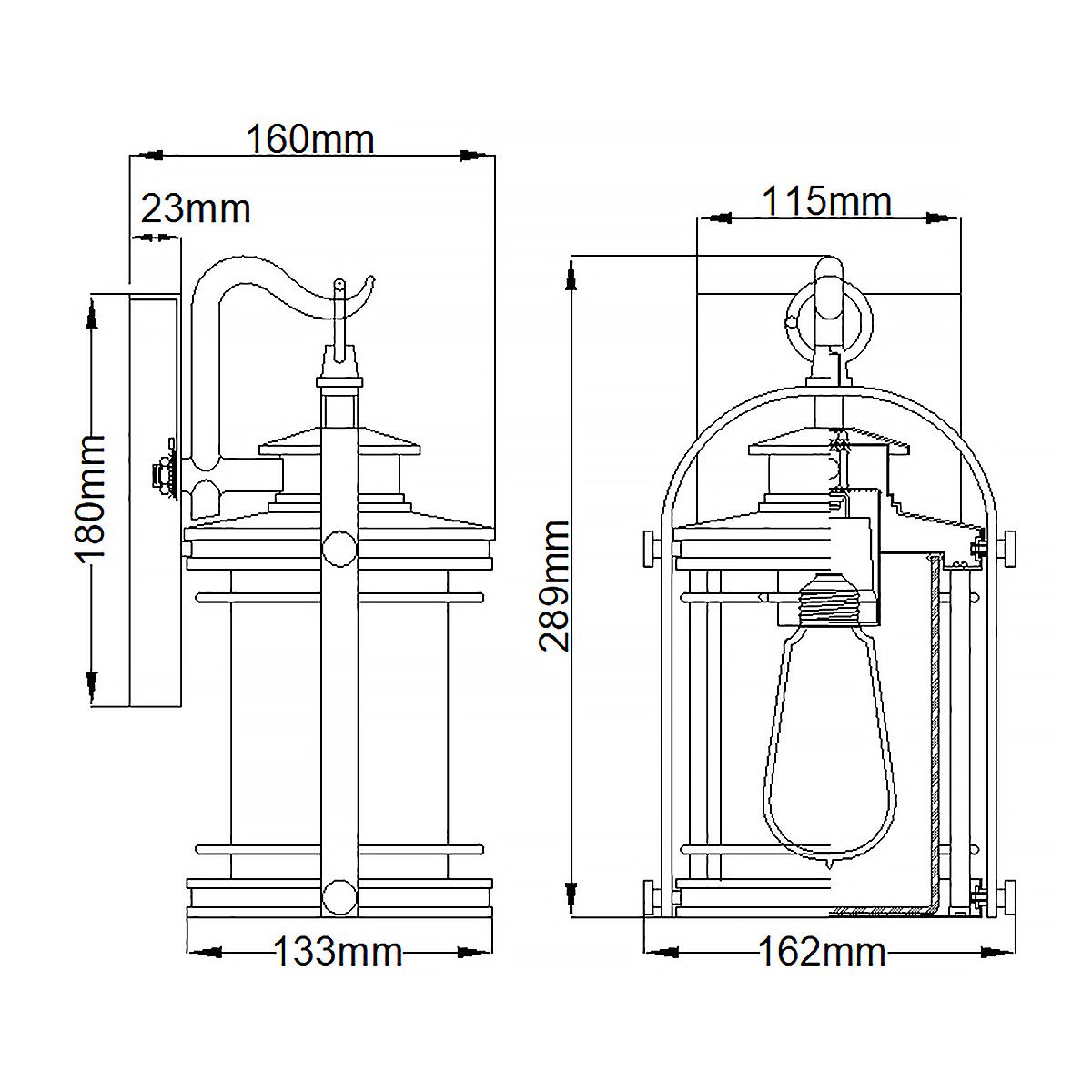 Booker 1 Light Small Outdoor Wall Lantern