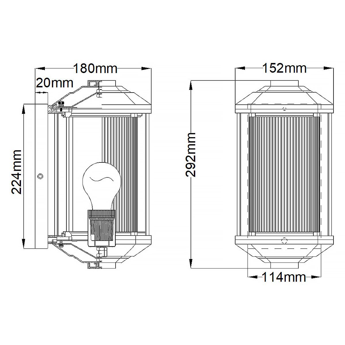 Castelle Black Small Outdoor Wall Lantern