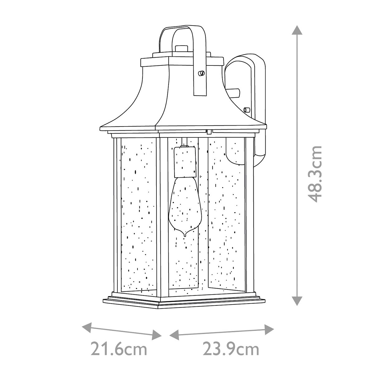 Grant 1 Light Large Bronze Outdoor Wall Lantern