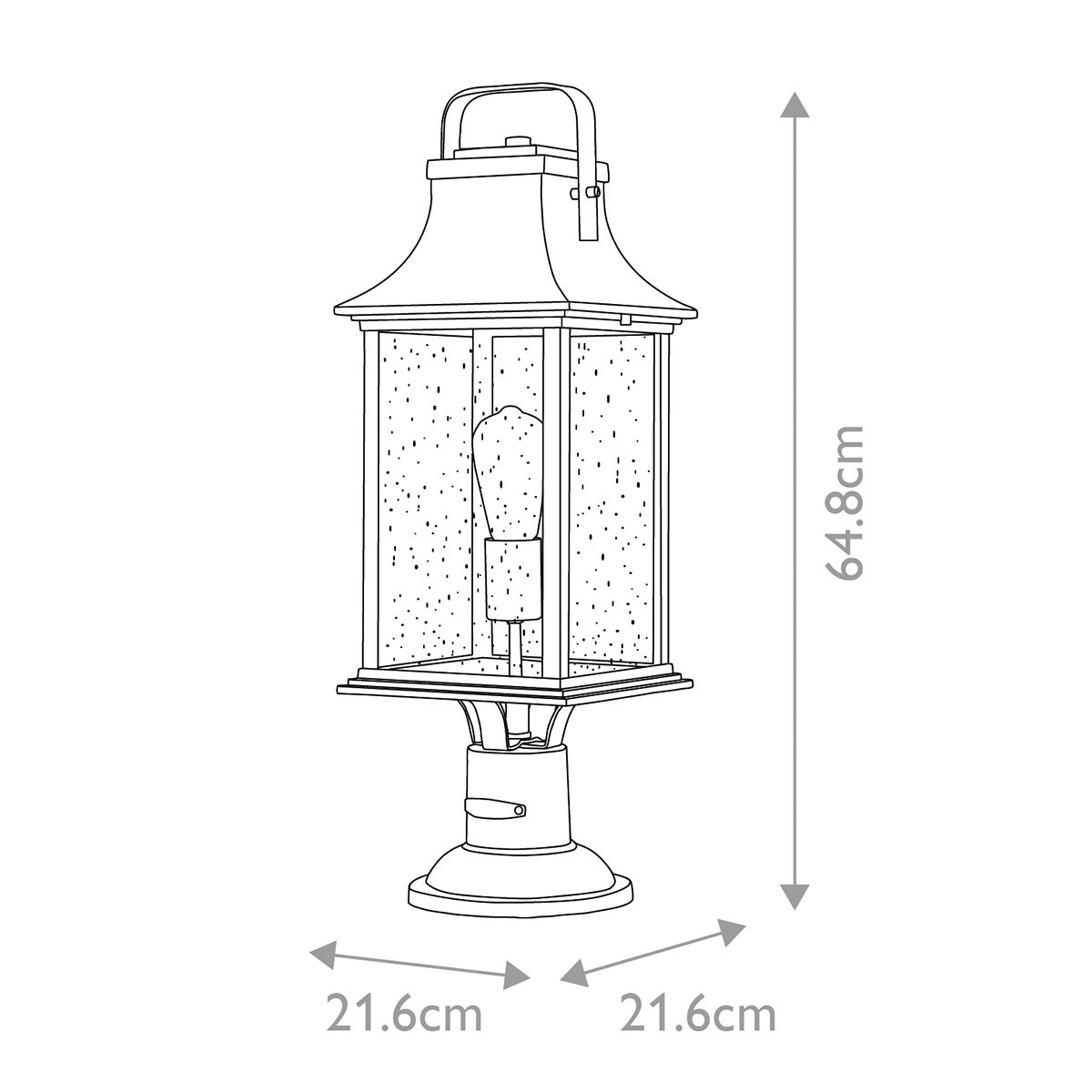 Grant 1 Light Large Bronze Outdoor Pedestal Lantern