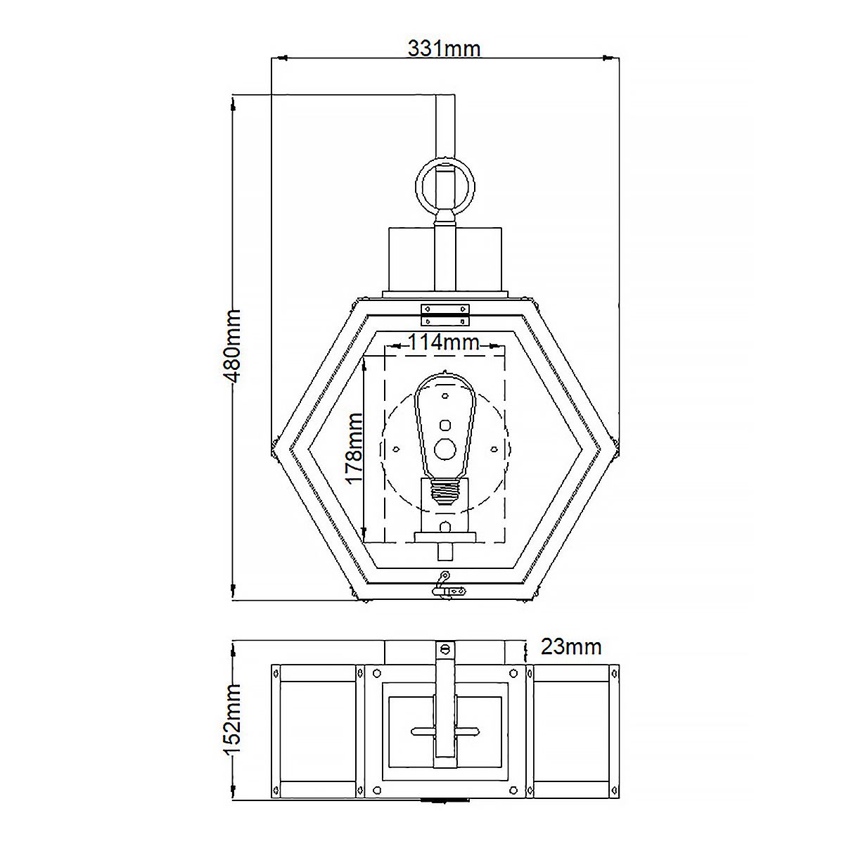 Heath 1 Light Medium Bronze Outdoor Wall Lantern