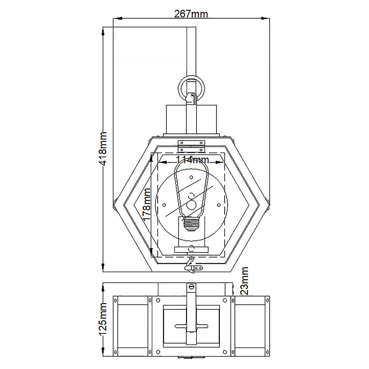 Heath 1 Light Small Black Outdoor Wall Lantern