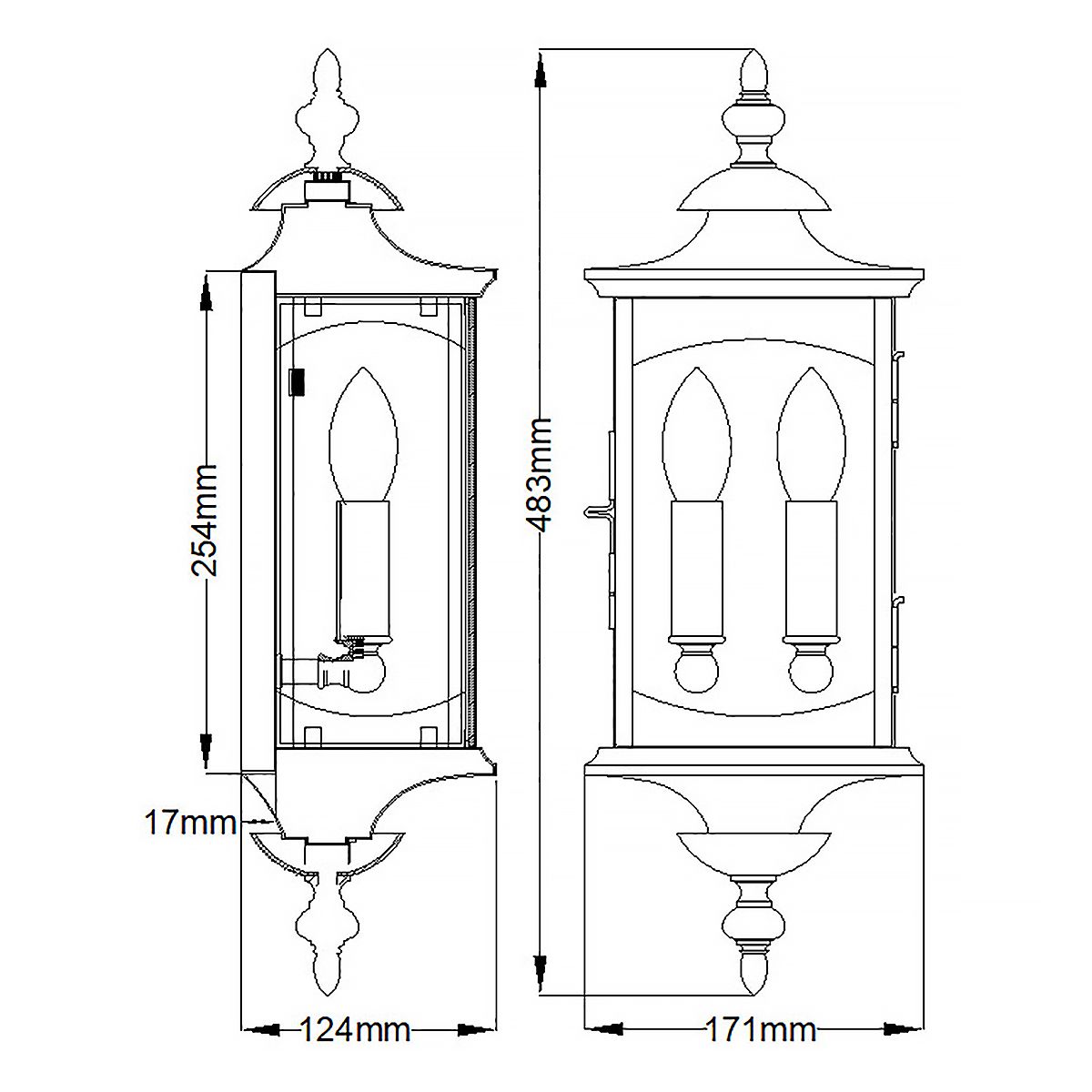 Market Square 2 Light Bronze Outdoor Wall Light