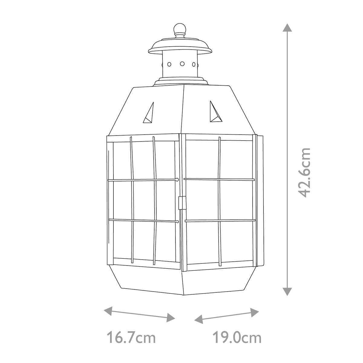 Nantucket 2 Light Large Brass Outdoor Wall Lantern