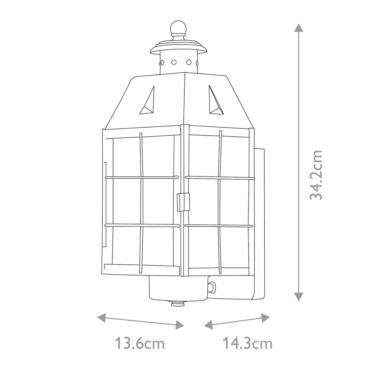 Nantucket 1 Light Medium Brass Outdoor Wall Lantern