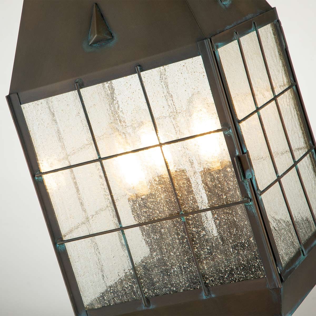 Nantucket 3 Light Large Brass Outdoor Pedestal Lantern