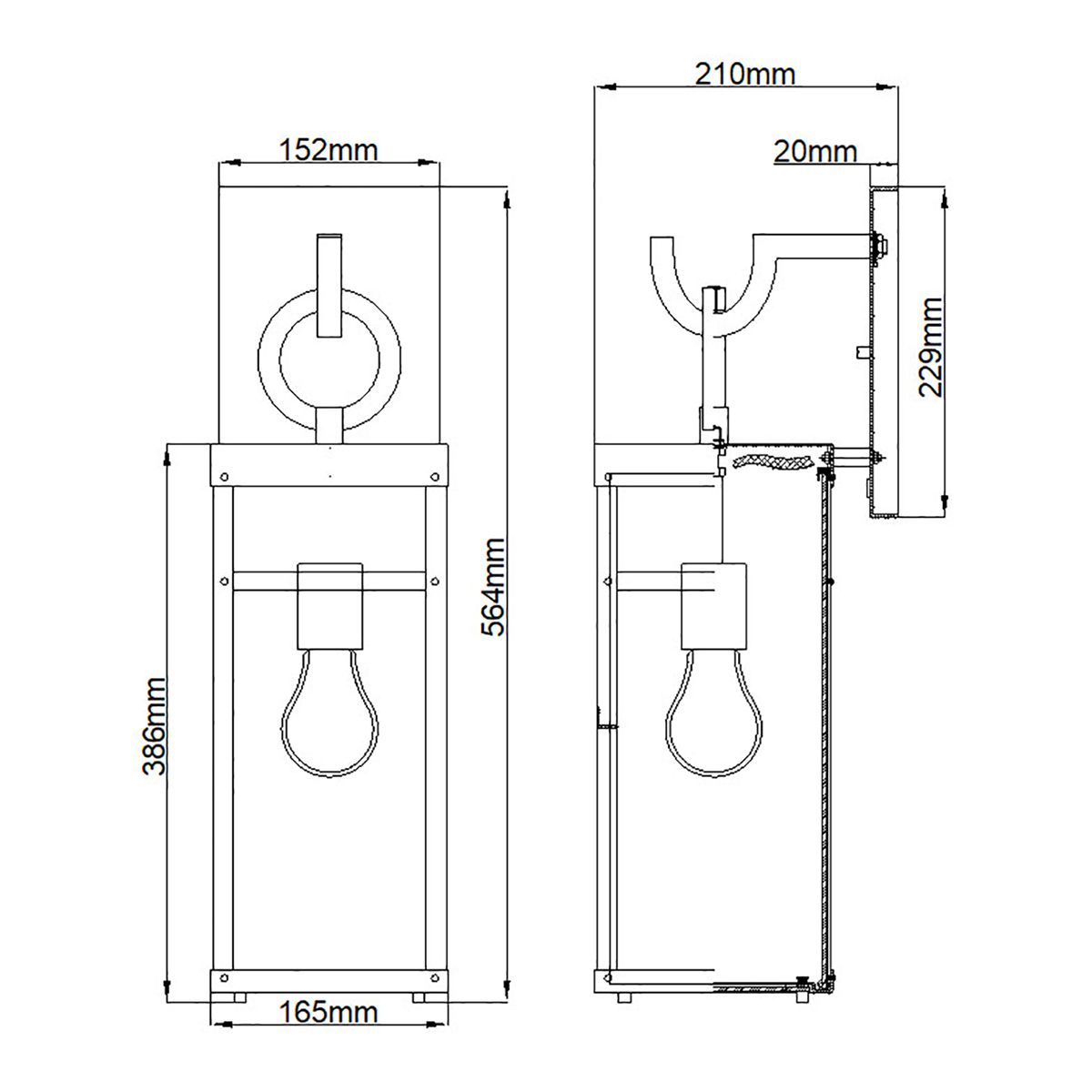 Porter 1 Light Large Zinc Outdoor Wall Lantern