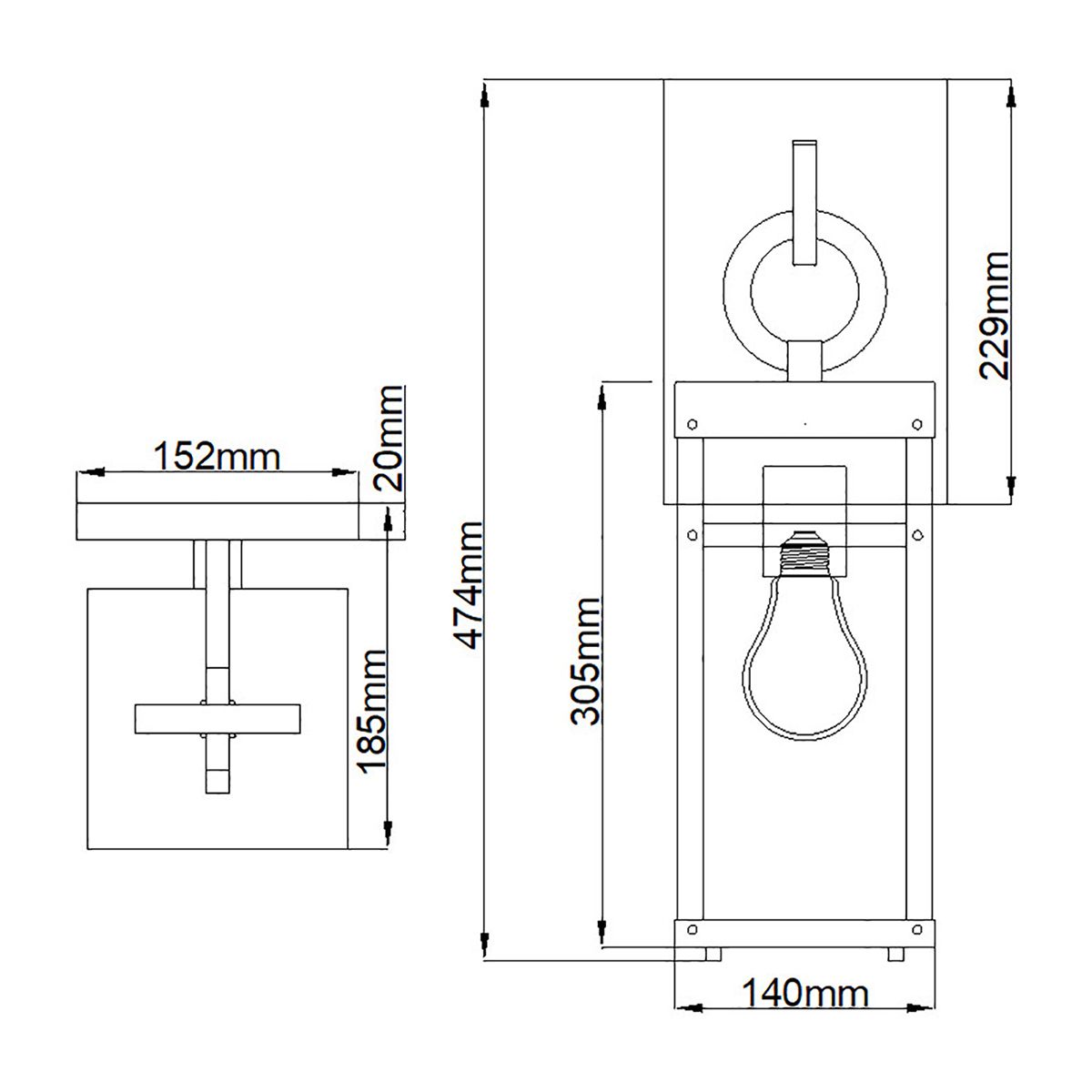 Porter 1 Light Medium Zinc Outdoor Wall Lantern