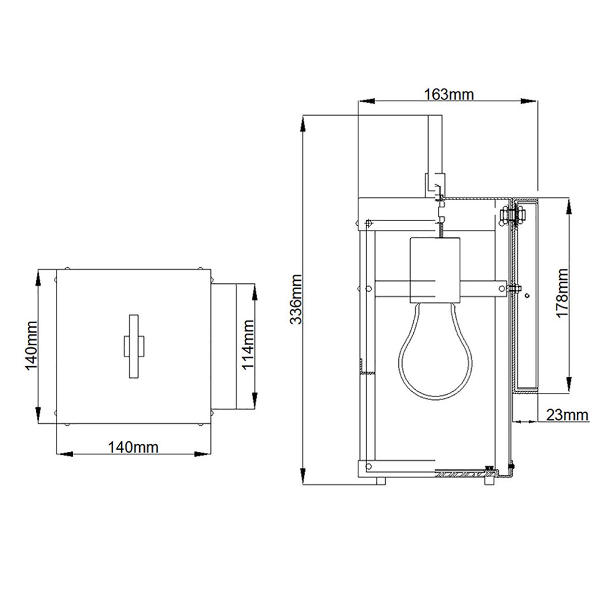 Porter 1 Light Small Zinc Outdoor Wall Lantern