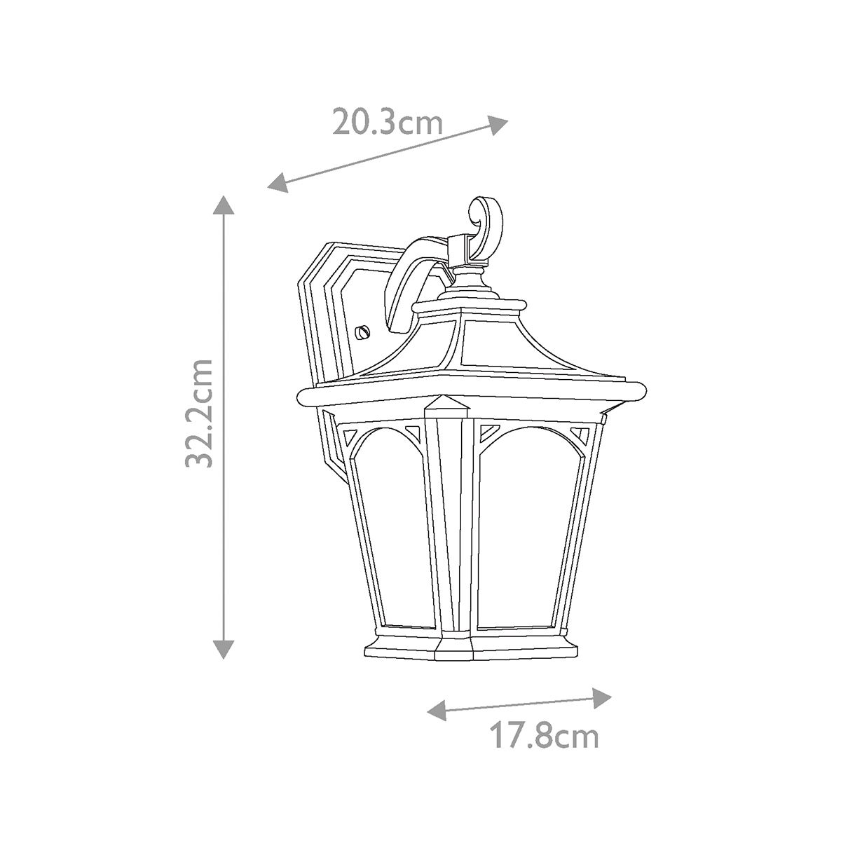 Quoizel Bedford Small Black Outdoor Wall Light-wh-20-091026