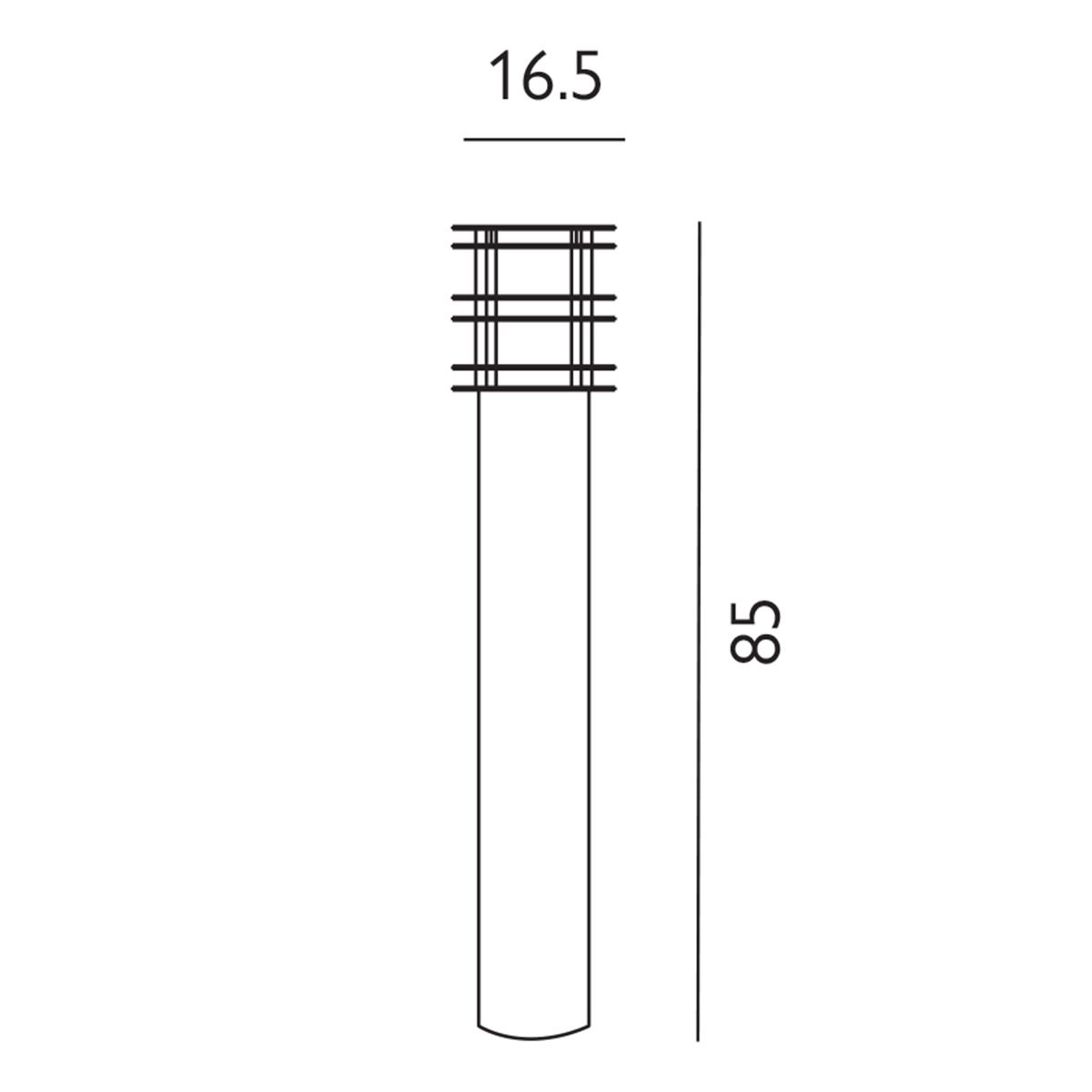 Norlys Stockholm Large Wood & Galvanized Outdoor Bollard — close-up detail