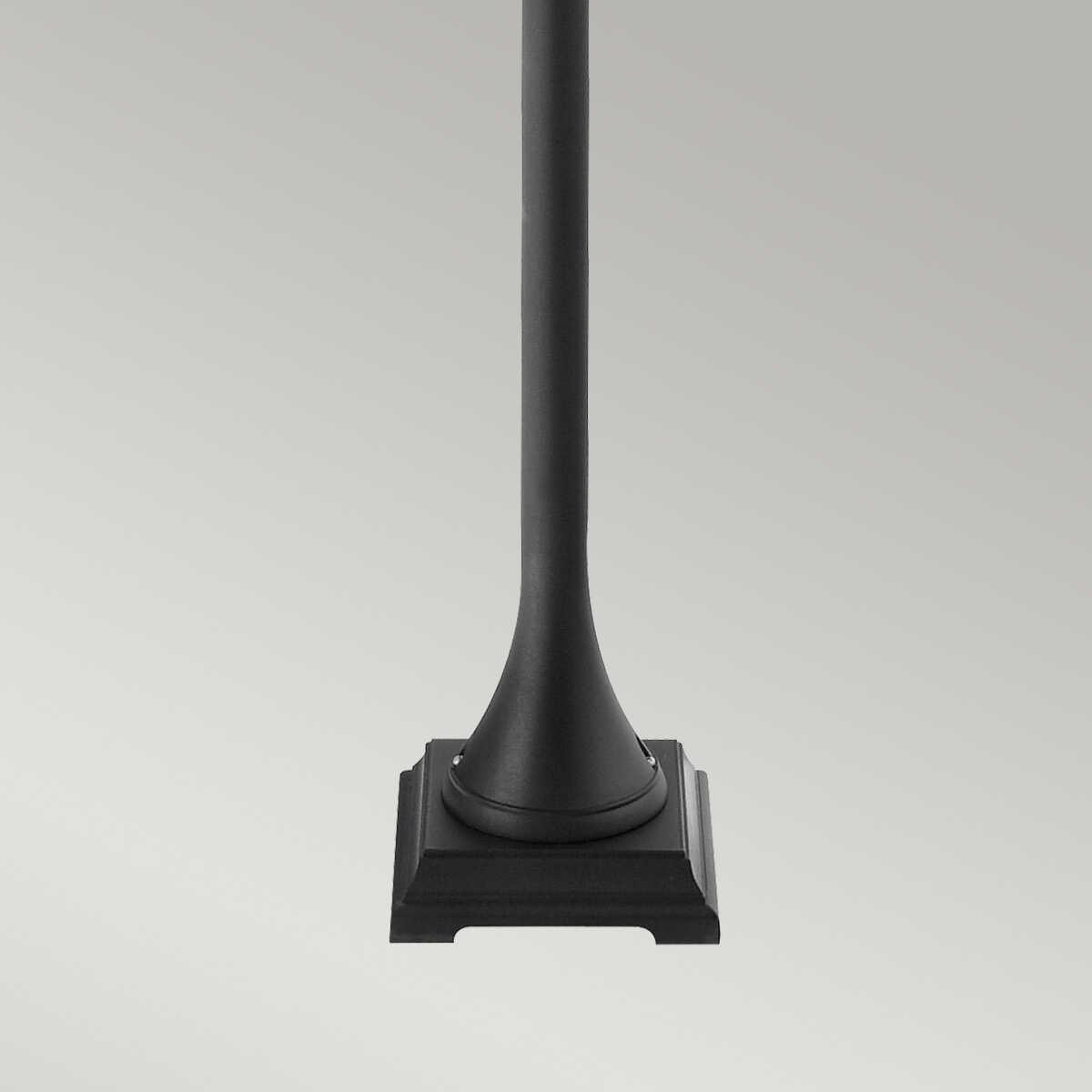 elstead turin black finish outdoor pillar lantern Close Up LED Bulb