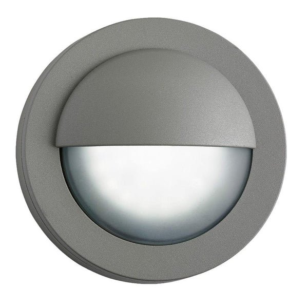 Searchlight Bangor LED Grey Outdoor Round Flush Wall Light