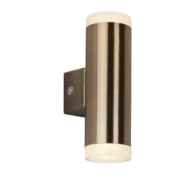 Metro LED Outdoor 2 Light Brass Wall Light ,2100AB,Searchlight Lighting,1