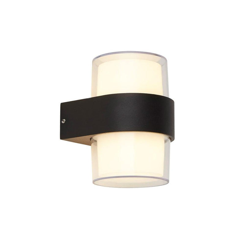 Pittsburgh 2 Light Black Rounded LED Outdoor Up/Down Wall Light