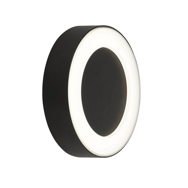 Norwich Outdoor 6w LED Circle Black/Frosted Wall Light