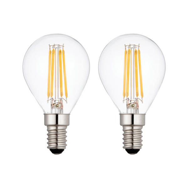 2 x E14 LED Filament Lamp/Bulb Dimmable 4W (40W Equivalent)