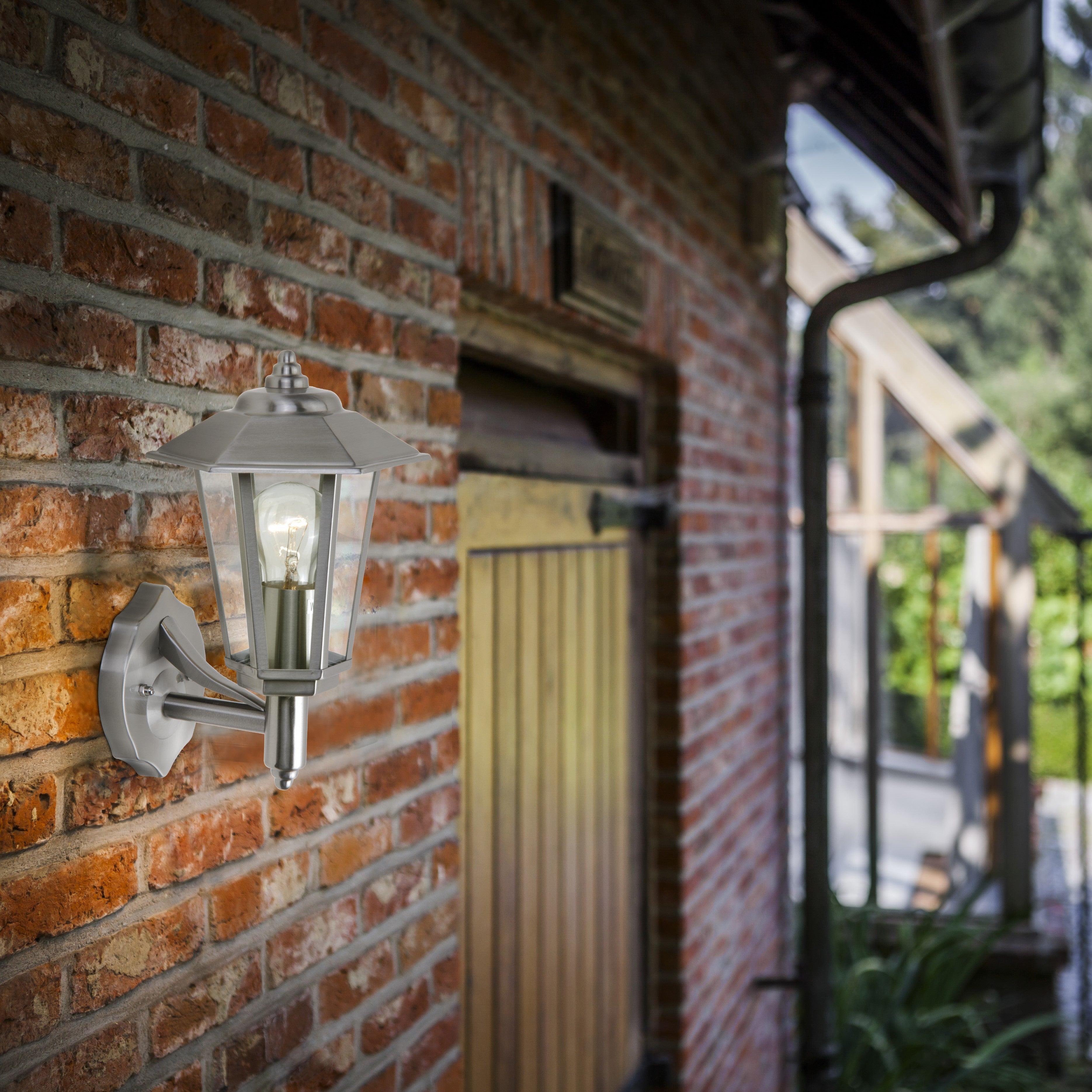 Lutec Grosvenor Silver Outdoor Wall Light - Stainless Steel 5112103001 outside wall