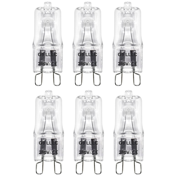 6 x G9 Dimmable 28W Warm White Halogen (40W Equivalent)
