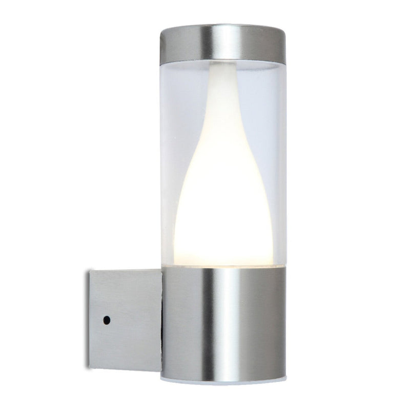 Lutec Virgo Silver LED Wall Light In Stainless Steel 5008101001