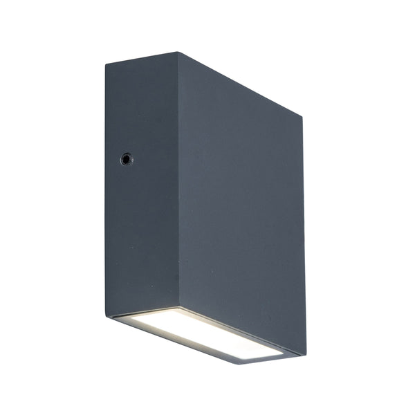 Lutec Gemini XF Extra Flat Outdoor LED Wall Light In Dark Grey 5104001118