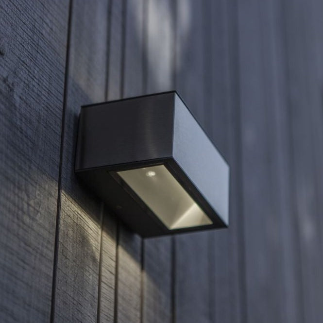 Lutec Gemini Silver Outdoor LED Wall Light - Stainless Steel 5189103118 close-up