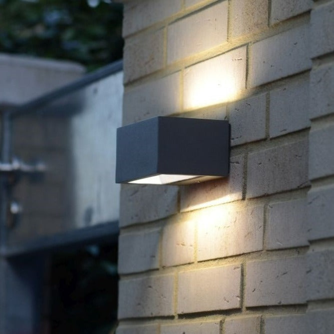 Lutec Gemini Outdoor LED Brick Wall Light In Dark Grey 5189113118 detail 2
