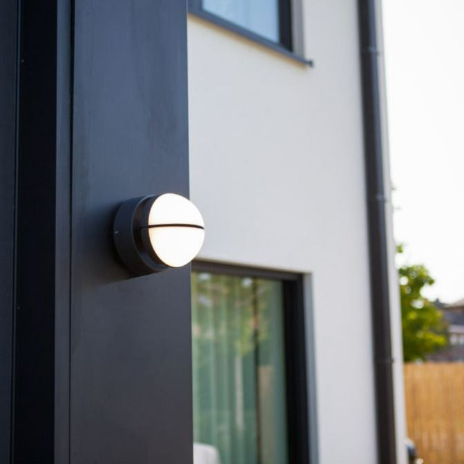 Lutec Eklips Outdoor LED Wall Light - Grey 5199001118 outdoor wall