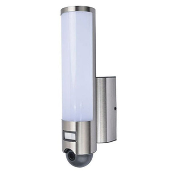 Lutec Elara Outdoor LED Wall Light With Camera & PIR Sensor - Stainless Steel 5267106001